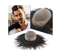 Toupee para Hombres Tupé transpirable for hombre, monofilamento con revestimiento de PU alrededor de cabello humano natural, prótesis capilar masculina. Pelucas para Hombres(2#,7x9)
