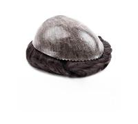 Toupee - Sistema de repuesto de cabello humano indio con base de poliéster para hombre (8 x 10)