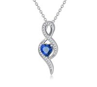 TOUPOP Collar con colgante de infinito de plata de ley 925 para mujer, aniversario, cumpleaños, Navidad, regalo para esposa, madre e hija, talla única, Plata esterlina, Circonia cúbica