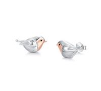 TOUPOP Pendientes de petirrojo de plata de ley 925, bonitos aretes de tuerca con diseño de pájaro pequeño, regalos de joyería de cumpleaños para mujeres y niñas, One Size, Plata de ley, Sin piedra