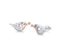 TOUPOP Pendientes de petirrojo de plata de ley 925, bonitos aretes de tuerca con diseño de pájaro pequeño, regalos de joyería de cumpleaños para mujeres y niñas, One Size, Plata de ley, Sin piedra