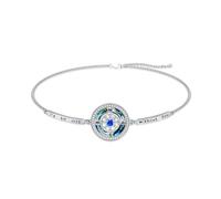 TOUPOP Pulsera de plata de ley con piedra natal para mujer, diseño de brújula con texto en inglés «I'd be Lost without You», regalo para el día de San Valentín, aniversario, cumpleaños, Navidad, talla
