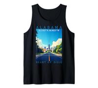 Tour Alabama Heart of Dixie Coordenadas GPS Viajes Arte Camiseta sin Mangas