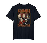 Tour de compositores clásicos, Parodia Divertida de música clásica Camiseta, Hombre Tallas Grandes, Negro, 4X Alto