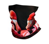 Tour de cou à motif flamants roses sur fond noir, protection UV, masque rafraîchissant pour homme et femme, coupe-vent, bandana respirant, idéal pour les sports de plein air comme le ski, la randonnée