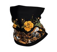 Tour de cou avec motif tigre et tournesol sur fond noir, protection UV, masque rafraîchissant pour homme et femme, coupe-vent, bandana respirant, idéal pour les sports de plein air comme le ski, la ra