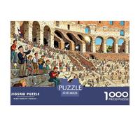 Tour de los Gladiadores en el Coliseo de Roma Puzzle De Madera Impermeable Puzzles De 1000 Piezas Regalos para Adultos Colorido Rompecabezas Juegos Desafiantes