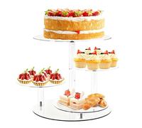 Tour de presentación para cupcakes, expositor de acrílico de 4 niveles de decoración moderna | expositor de postres de 4 pisos para magdalenas, para galletas pastelerías, caramelos de boda, cumpleaños