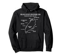 Tour du Mont Blanc Mapa Francia Italia Suiza Sendero Sudadera con Capucha