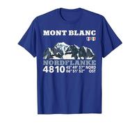 Tour Du Mont Blanc Montblanc TMB Montblanc - Montañismo, Senderismo Montaña Camiseta, Hombre, Azul Real, L