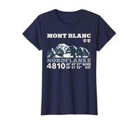 Tour Du Mont Blanc Montblanc TMB Montblanc - Montañismo, Senderismo Montaña Camiseta, Mujer, Azul Marino, L