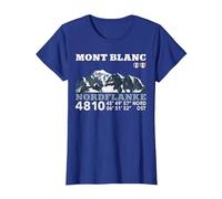 Tour Du Mont Blanc Montblanc TMB Montblanc - Montañismo, Senderismo Montaña Camiseta, Mujer, Azul Real, XXL