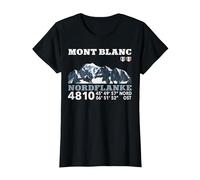 Tour Du Mont Blanc Montblanc TMB Montblanc - Montañismo, Senderismo Montaña Camiseta, Mujer, Negro, L