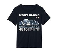 Tour Du Mont Blanc Montblanc TMB Montblanc - Montañismo, Senderismo Montaña Camiseta, Mujer Tallas Grandes, Negro, 2XL Grande