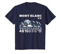 Tour Du Mont Blanc Montblanc TMB Montblanc - Montañismo, Senderismo Montaña Camiseta, Niños, Azul Marino, 8 años