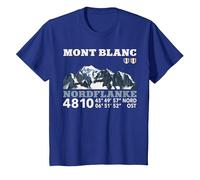 Tour Du Mont Blanc Montblanc TMB Montblanc - Montañismo, Senderismo Montaña Camiseta, Niños, Azul Real, 6 años