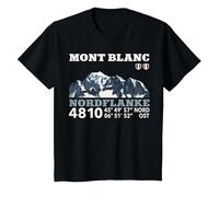 Tour Du Mont Blanc Montblanc TMB Montblanc - Montañismo, Senderismo Montaña Camiseta, Niños, Negro, 12 años