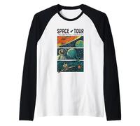 Tour Espacial Futuro Multiplanetario del Planeta Tierra Camiseta Manga Raglan