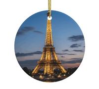 Tour francés de París Torre Eiffel, decoración de Navidad, árbol de Navidad de Papá Noel, redondo, para colgar, regalos de recuerdo de vacaciones