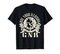 Tour Mundial Oficial de Guns N' Roses Illusion Camiseta, Hombre, Negro, 5XL