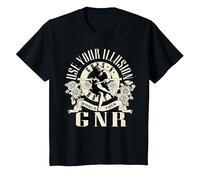 Tour Mundial Oficial de Guns N' Roses Illusion Camiseta, Niños, Negro, 3 años