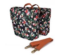 Tourbn TOURBON - Bolsa de Lona Impermeable para Asiento Trasero de Bicicleta, Doble Enrollable, Bolsa Trasera (patrón de Flores)