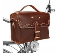 Tourbn TOURBON Bolso Retro para Manillar de Bicicleta, de Cuero auténtico, para sillín Trasero, Bolsa para Marco