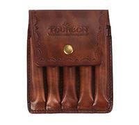 TOURBON Cartera de munición de Rifle de Cuero Genuino Bolsa de cinturón de Soporte de Cartucho de Caza