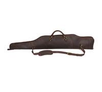 TOURBON Estuche para Rifle de Cuero Genuino de 52" con Acolchado Suave, Bolsillo con Cremallera y Correa para el Hombro