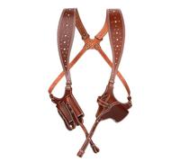 TOURBON - Funda ajustable de piel para pistola oculta con doble bolsa para cargador