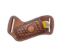 TOURBON Funda de cuero para cuchillo de bolsillo para cinturón, bolsa de herramientas hecha a mano, regalo para hombres