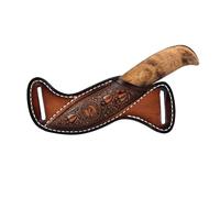 Tourbon Funda de cuero para cuchillos fijos con hoja para cinturón, soporte para navajas EDC, regalo hecho a mano para hombres