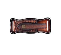 TOURBON Funda de Cuero Vacuno para Cuchillos, para cinturón, Plegable, de 10 cm, Funda EDC con Cierre a presión