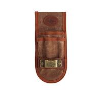 TOURBON - Funda para cinturón de herramientas de lona encerada y cuero con soporte para cinta métrica para electricista, taller, color marrón