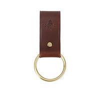 TOURBON - Llavero de piel marrón con diseño de hacha