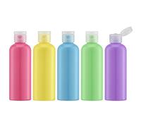 Toureal 100ML Botella de Viaje Flip-Cap (5 Piezas) Contenedor Vacío para Cosméticos con Embudo (Multicolor)