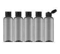 Toureal 100ML Botella de Viaje Flip-Cap (5 Piezas) Contenedor Vacío para Cosméticos con Embudo (Negro)