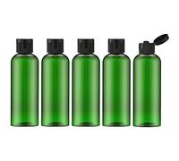 Toureal 100ML Botella de Viaje Flip-Cap (5 Piezas) Contenedor Vacío para Cosméticos con Embudo (Verde)