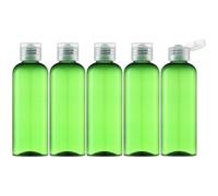 Toureal 100ML Botella de Viaje Flip-Cap (5 Piezas) Contenedor Vacío para Cosméticos con Embudo (Verde Claro)