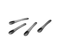 Toureal 4 espátulas pequeñas de metal para cosméticos, mini cucharas para espátulas de crema, espátulas de maquillaje, máscaras, lápiz labial (negro)