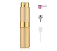 Toureal Aluminio 8ml Atomizador Perfume Recargable, Perfumador Dispensador de Viaje, Spray Pulverizador Pequeño para Colonia (Oro Mate)
