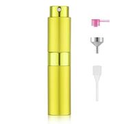 Toureal Aluminio 8ml Atomizador Perfume Recargable, Perfumador Dispensador de Viaje, Spray Pulverizador Pequeño para Colonia (Amarillo)