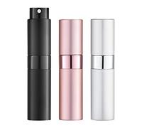 Toureal Atomizador Perfume Recargable 8ml Miniatura Pulverizador Decants de Colonia Vaporizador Perfume Recargable Portátil Mini Spray Perfumero Dosificador Rellenable para Viaje Negro Azul Plata