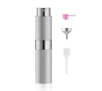 Toureal Atomizador Perfume Recargable 8ml - Miniatura Pulverizador Decants de Colonia - Vaporizador Perfume Recargable Portátil - Mini Spray Perfumero Dosificador Rellenable para Viaje Plata