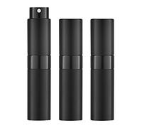 Toureal Atomizador Perfume Recargable 8ml - Miniatura Pulverizador Decants de Colonia - Vaporizador Perfume Recargable Portátil - Mini Spray Perfumero Dosificador Rellenable para Viaje 3PCS Negro