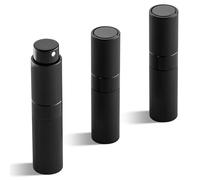 Toureal Atomizador Perfume Recargable 8ml - Miniatura Pulverizador Decants de Colonia - Vaporizador Perfume Recargable Portátil - Mini Spray Perfumero Dosificador Rellenable para Viaje Negro 3Pcs