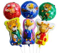 Tourima Juego de 6 globos de aluminio para decoración de cumpleaños para niños, para el Mundial 2026, con 3 globos de 18 pulgadas y 3 globos de figuras de 68 a 70 cm, decoración de fiesta de fútbol