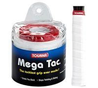 Tourna MT-30-XLW Mega TAC Extra Tacky Overgrip Blanco (Paquete de 30), Unisex, Unidad