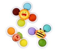Tournant Fidget Toy - 3 Aspiration Fidget Shower Toy, Comedor girando la rueca de la Rueda giratoria | Cenas de Silla de baño de bebé Primer Regalo de cumpleaños para niños