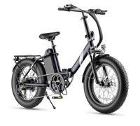 Touroll Bicicleta Eléctrica Plegable, S3 Pro Azul 20"×3.0" Fat Tire - Batería 1296Wh Autonomía 195 km, E-MTB con Motor 250W 50 NM, Horquilla Amortiguada, Portaequipajes, Bici Eléctrica Hombre y Mujer